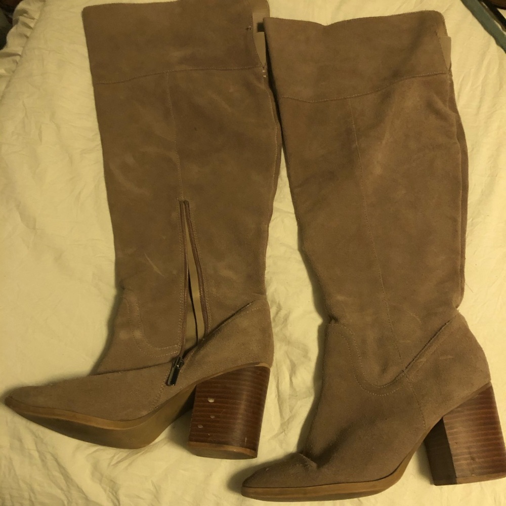Sandy suede wide calf knee high Steve Madden boots